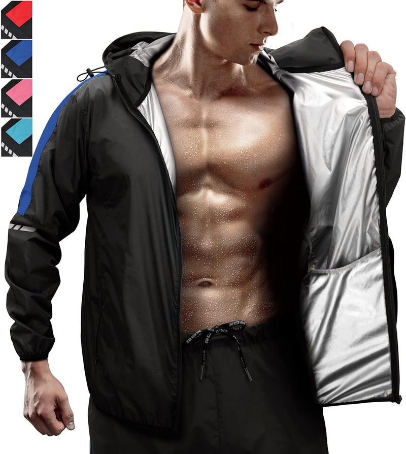 RDX Schwitzanzug Zum Abnehmen, Saunaanzug Reach Oeko TEX 100 Zertifiziert, Kapuzen Anzug Sauna Suit