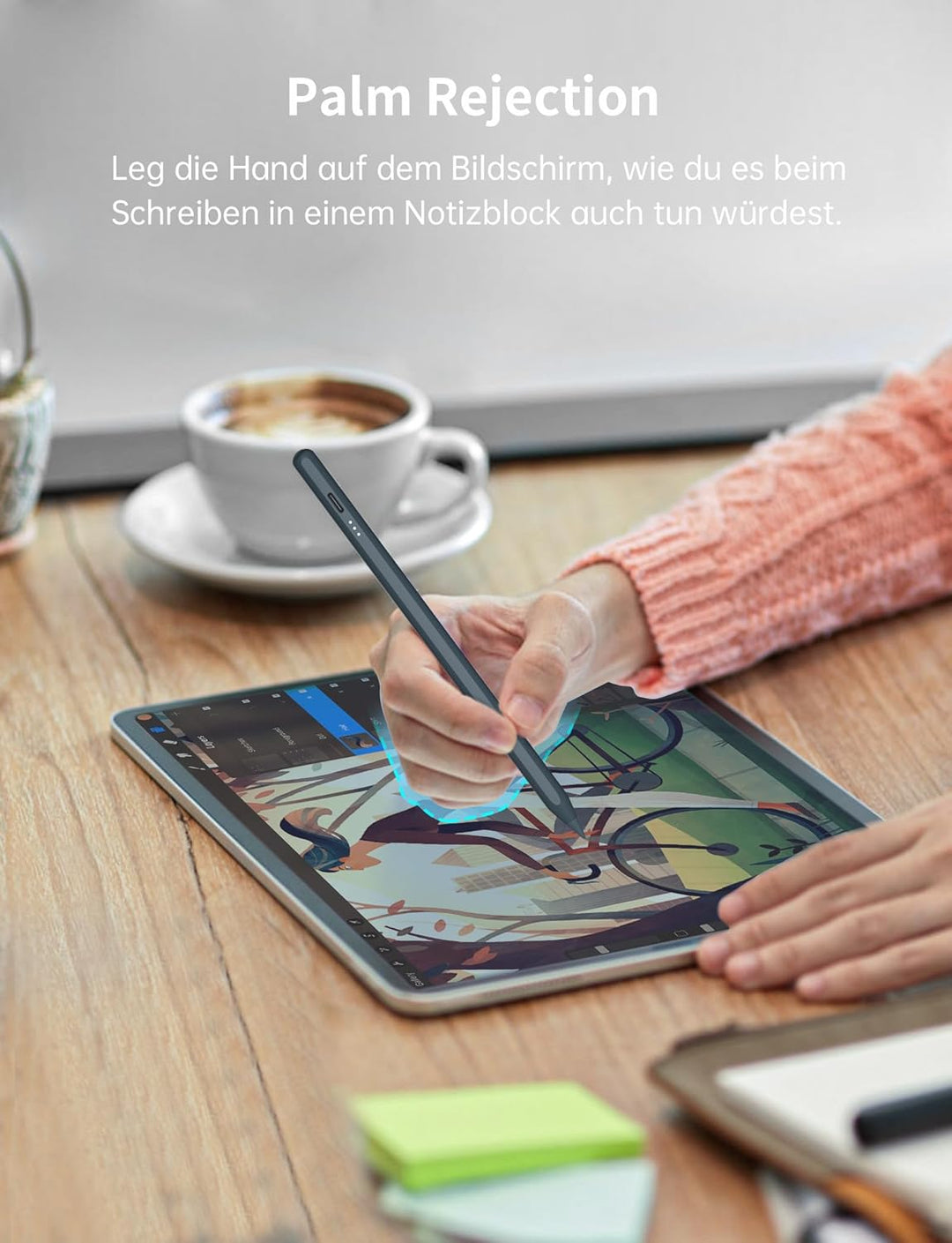 MEKO Stift für Apple iPad 2018-2025 mit Schnellladeleistung, Pen mit Palm Rejection und Neigungssens