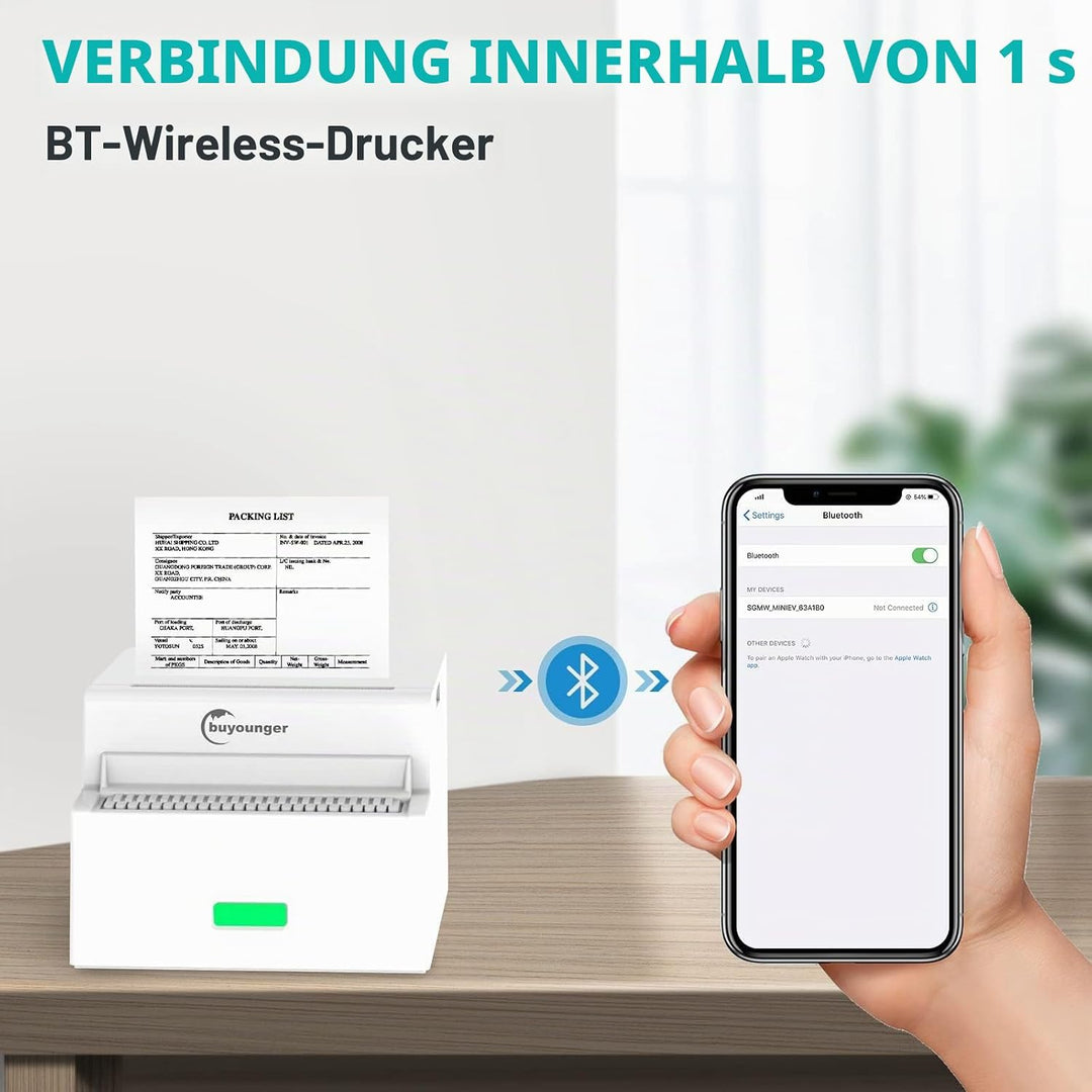 Mini Drucker – Klavier Thermodrucker für Smartphone, Bluetooth Kleiner Fotodrucker &amp; Sticker Drucker