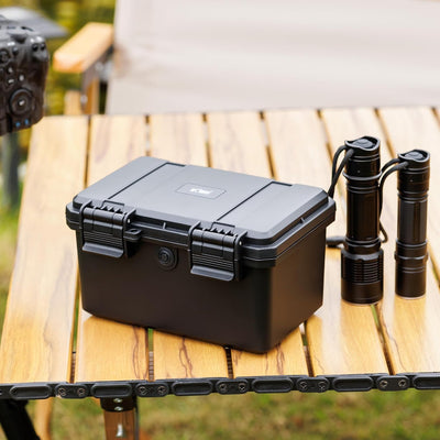 KIWIFOTOS AAA AA Batterie Organizer Aufbewahrungskoffer Batteriehalter mit Batterieprüfer IP67 Wasse