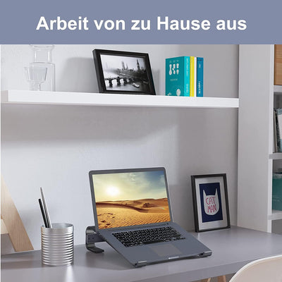 Soqool Laptop Ständer, Ergonomisch Laptop Halterung für Schreibtisch, Aluminium Notebook Ständer mit