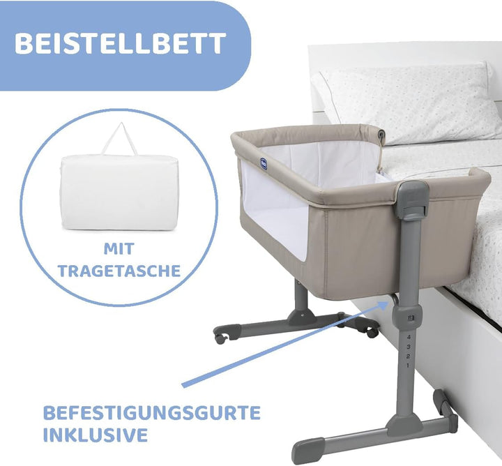 Chicco Next2Me Essential Babybett zum Anstellen, Co-Sleeping-Bett, kompatibel mit verschiedenen Bett