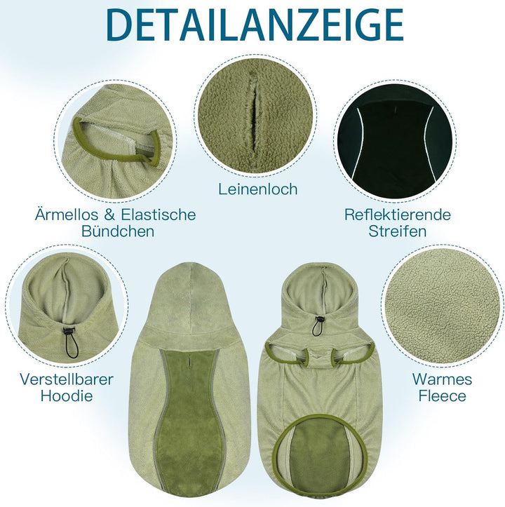 Hunde Mantel Winter - Dehnbar Winter Hundemantel mit Reflektorstreifen | Leichter Winterjacke Hund m