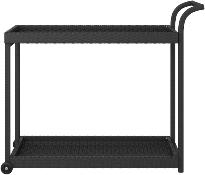 INLIFE Barwagen Schwarz 100x45x83 cm Poly Rattan