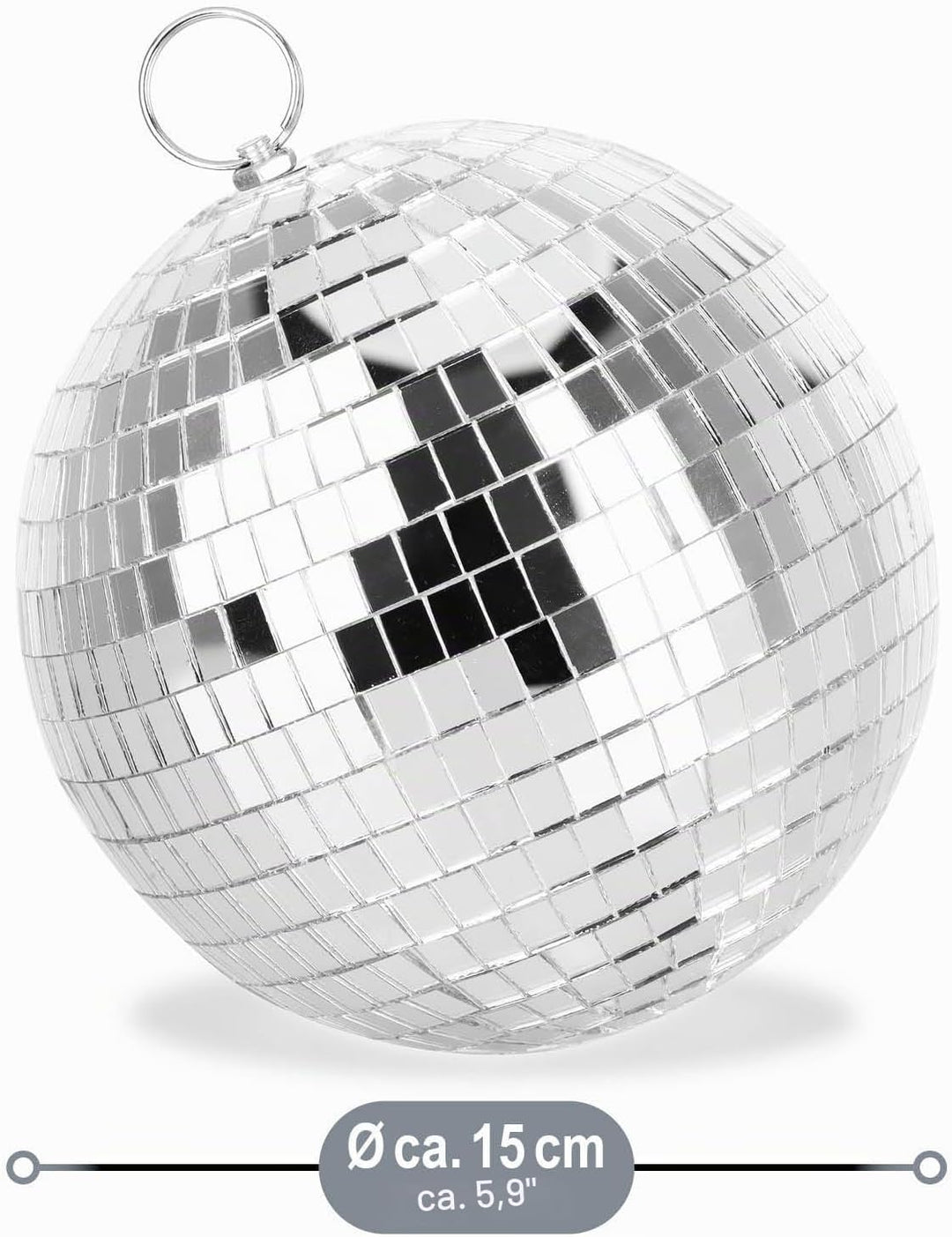 com-four® Discokugel - Spiegelkugel zum Aufhängen - Disco Ball für Party - Partykugel für Silvester,