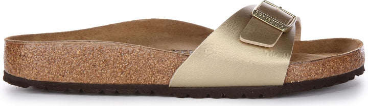Birkenstock Classic MADRID BF-NUBUK Damen Pantoletten 37 EU Gold, 37 EU Gold