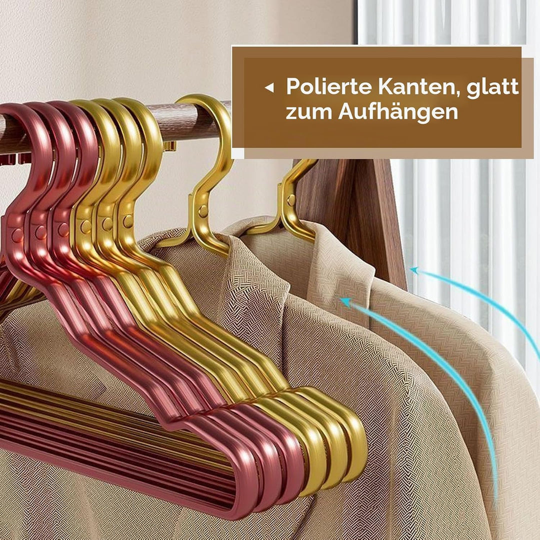 20 Stück Kleiderbügel aus Metall,41cm Leichte Aluminum Eisen Kleiderbügel,Belastbar mit Schwerer Kle