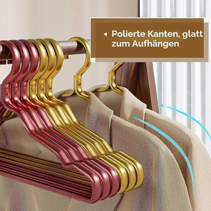 20 Stück Kleiderbügel aus Metall,41cm Leichte Aluminum Eisen Kleiderbügel,Belastbar mit Schwerer Kle
