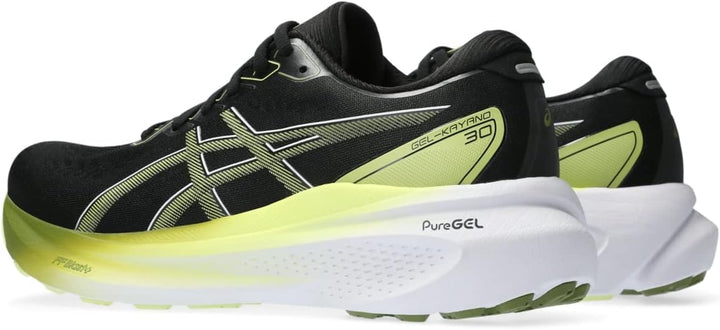 ASICS Kayano 30 Mann Laufschuhe Blau Weiss 38 EU Black Glow Yellow, 38 EU Black Glow Yellow
