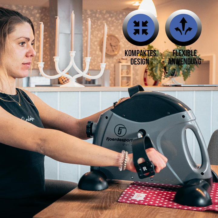 Fjoerdesports Mini-Heimtrainer, Arm- und Beintrainer, Bewegungstrainer, 2 in 1, mit Trainingsdisplay