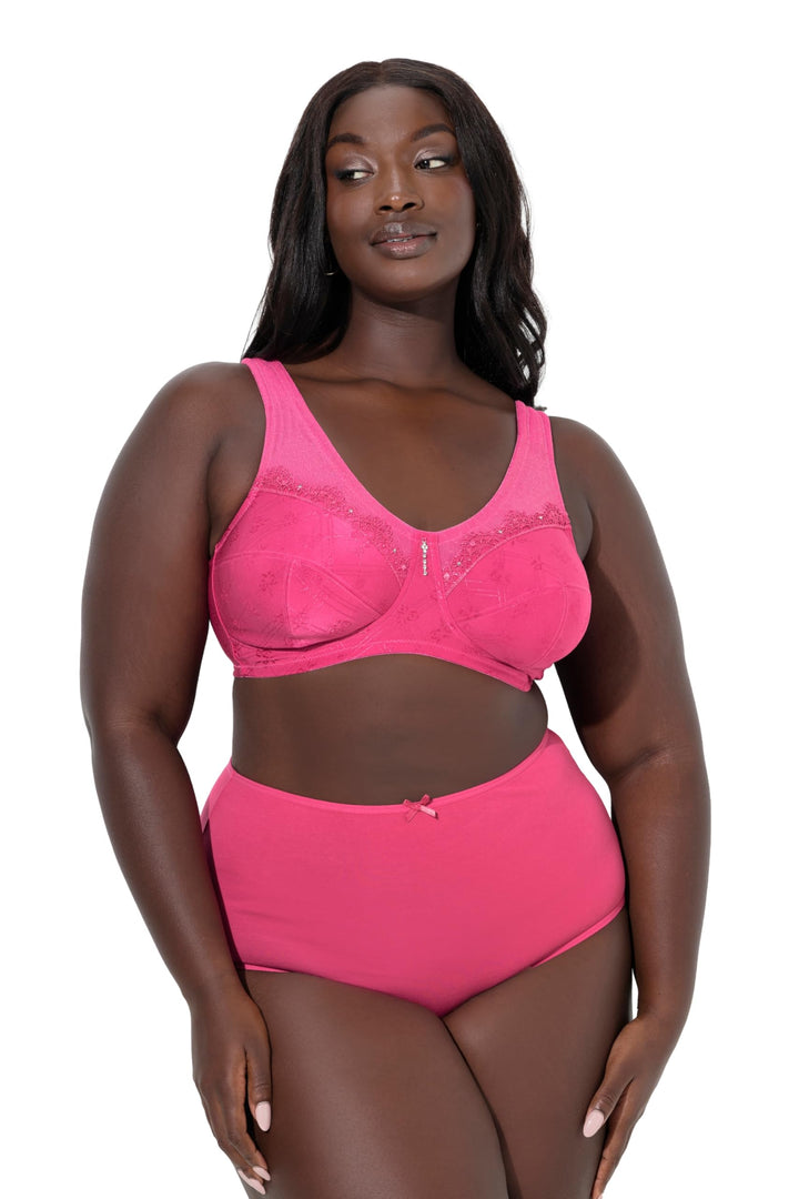 Ulla Popken Damen grosse Grössen Übergrössen Plus Size Entlastungs-BH, ohne Bügel, Spitze, Cup C - G