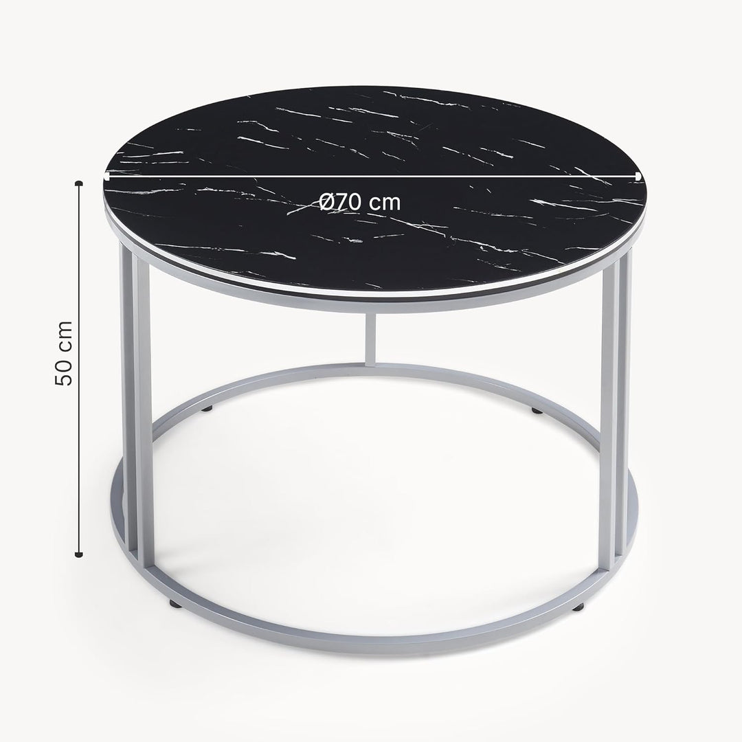 [en.casa] Couchtisch Aulum Beistelltisch 50 x 80 cm Kaffeetisch aus Spanplatte und Metall Sofatisch