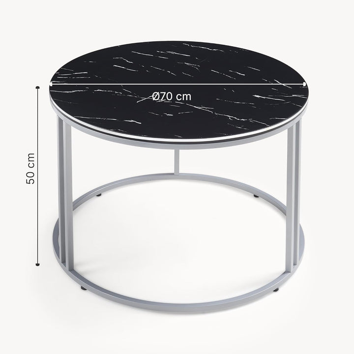 [en.casa] Couchtisch Aulum Beistelltisch 50 x 80 cm Kaffeetisch aus Spanplatte und Metall Sofatisch