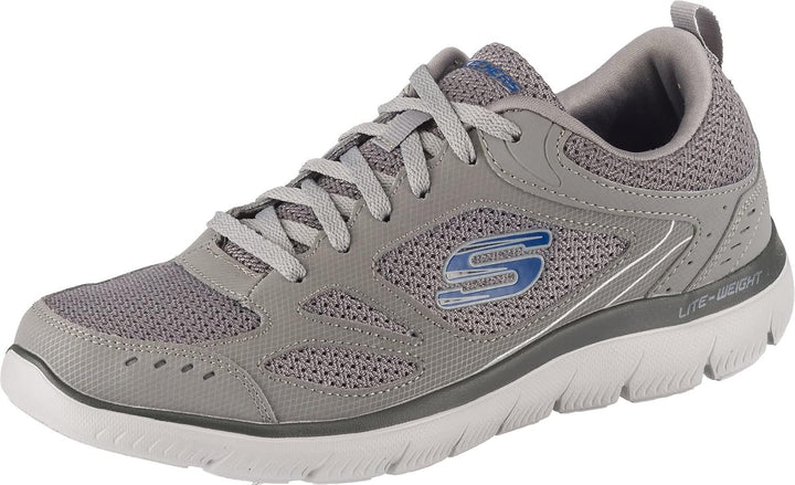 Skechers Herren Summits South Rim Sports Shoes 41 EU Gray Leather Mesh Trim, 41 EU Gray Leather Mesh