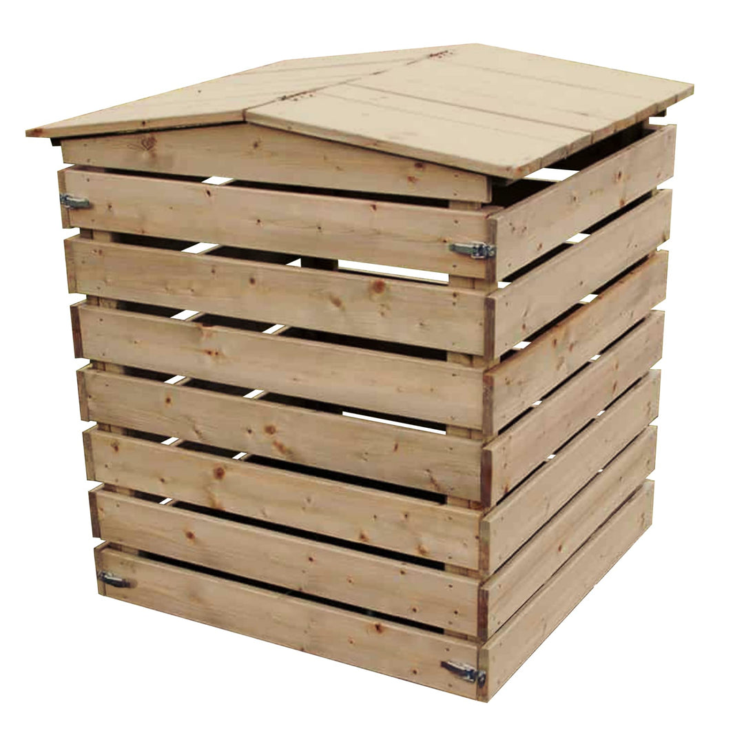 NATIV Nachhaltiger Garten Komposter aus Holz (450 Liter) | Schnellkomposter mit abnehmbaren Seitente