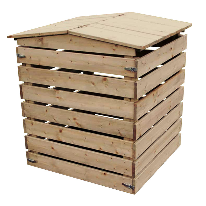 NATIV Nachhaltiger Garten Komposter aus Holz (450 Liter) | Schnellkomposter mit abnehmbaren Seitente