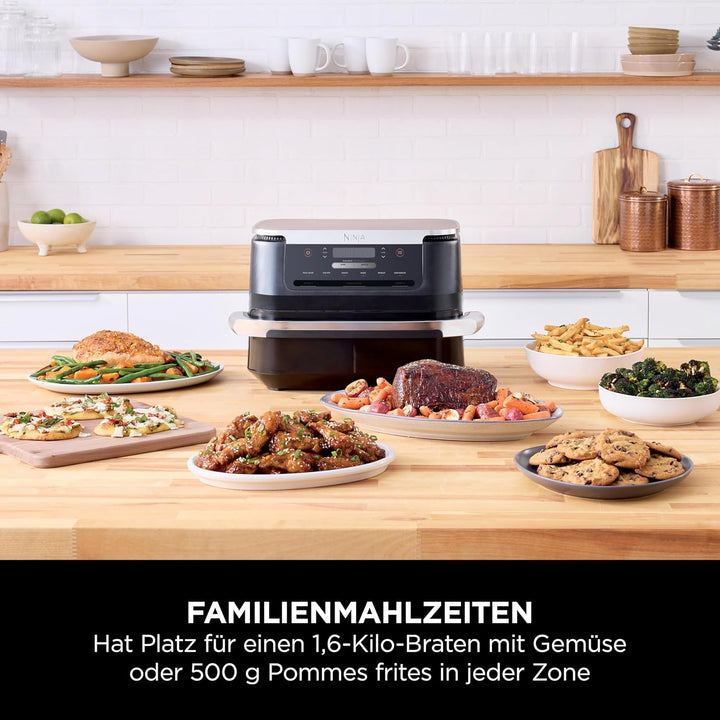 Ninja FlexDrawer Heissluftfritteuse (6 Liter), Schwarz. Dual Zone Air Fryer, grosse Schublade, 6-in-