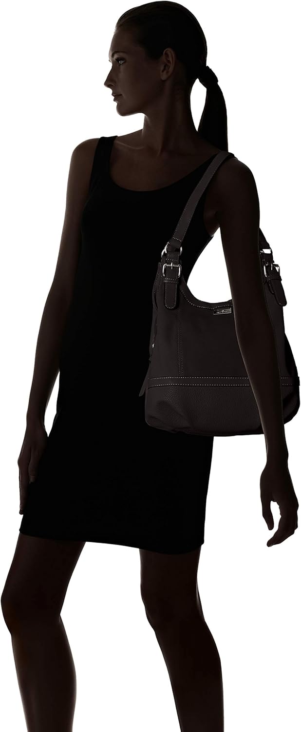 TOM TAILOR bags Juna Damen Shopper Umhängetasche Reissverschluss Klein 31 x 14 x 29 Schwarz, 31 x 14