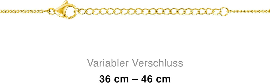 Plättchen Halskette aus widerstandsfähigem Edelstahl in Farbe Rose-Gold und Silber für Damen - runde