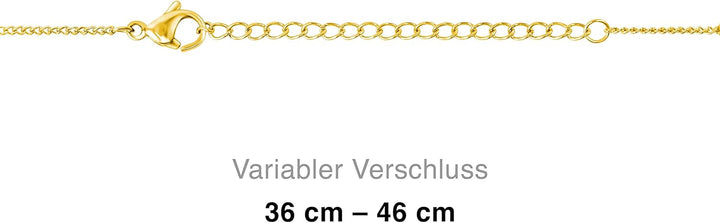 Plättchen Halskette aus widerstandsfähigem Edelstahl in Farbe Rose-Gold und Silber für Damen - runde
