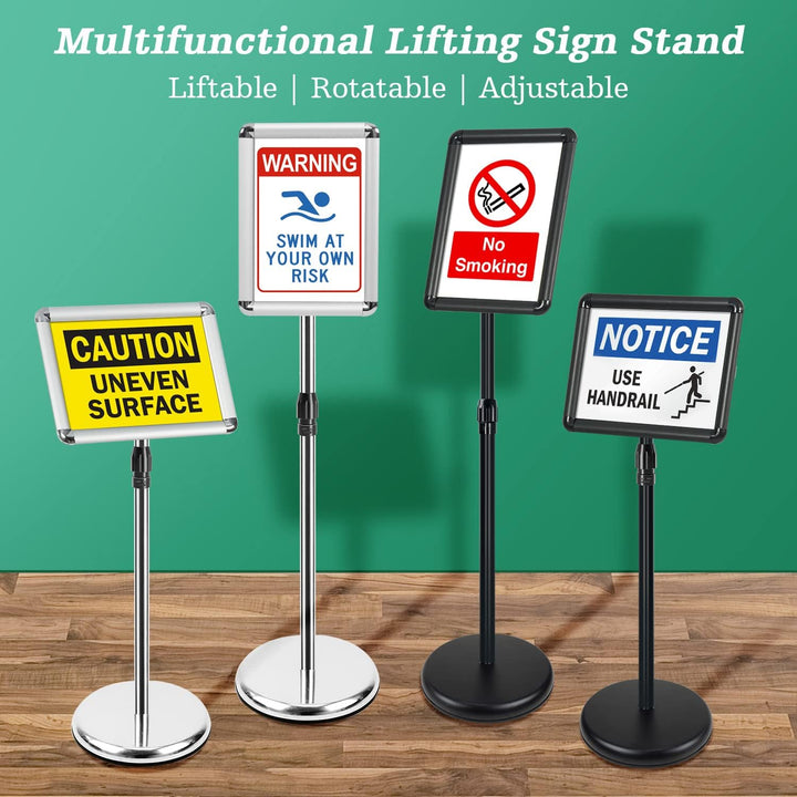 Mutualsign Infoständer A4 Aluminium Plakatständer Höhenverstellbar Posterständer Informationsständer