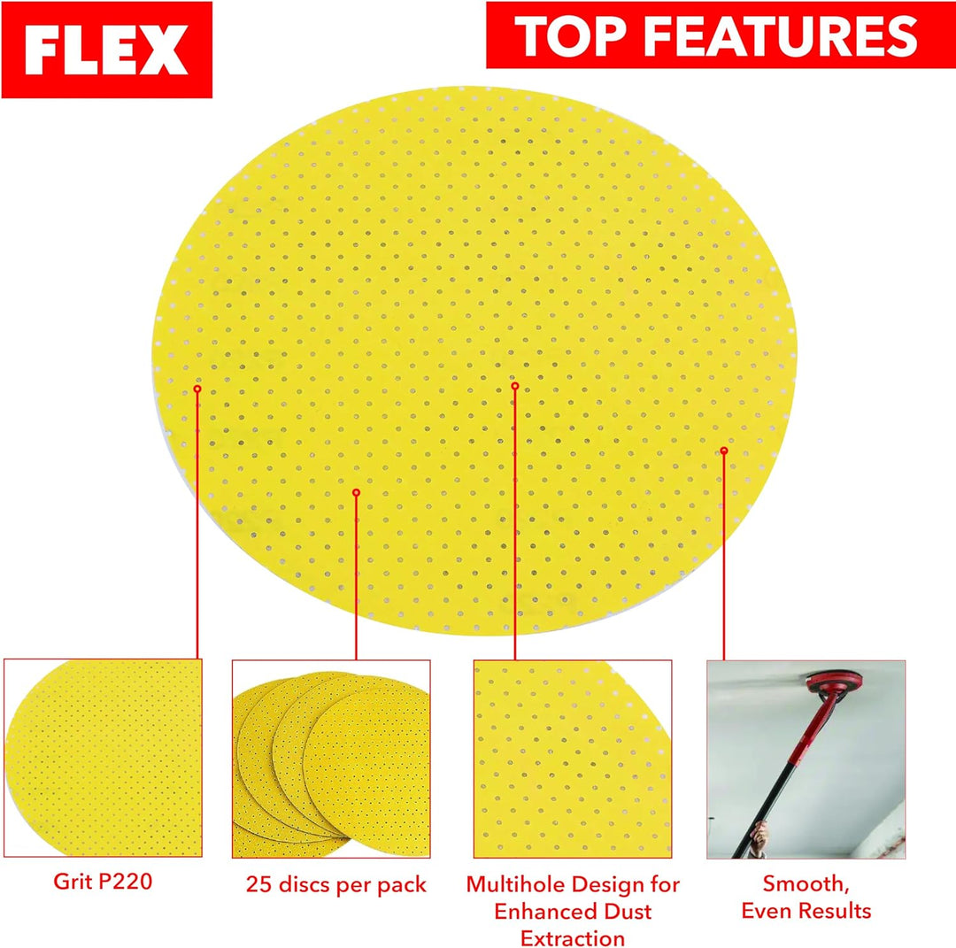 Flex Klett-Schleifpapier rund (Schleifpapier perforiert) D225 PF-P220 VE25-260.236 225 diameter, 220