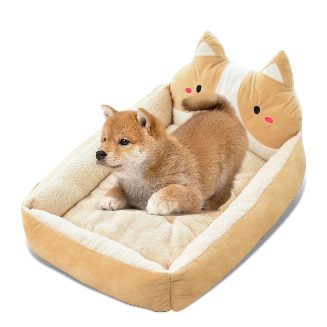 PETCUTE Hundebetten Waschbar Hundekissen Warm Hundeschlafplatz Flauschig Quadrat Hundebetten fur Kle