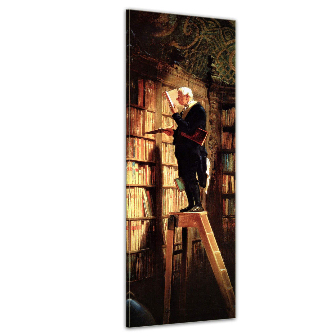 Bilderdepot24 Bild auf Leinwand | Carl Spitzweg Der Bücherwurm in 40x120 cm als Wandbild | Wand-deko