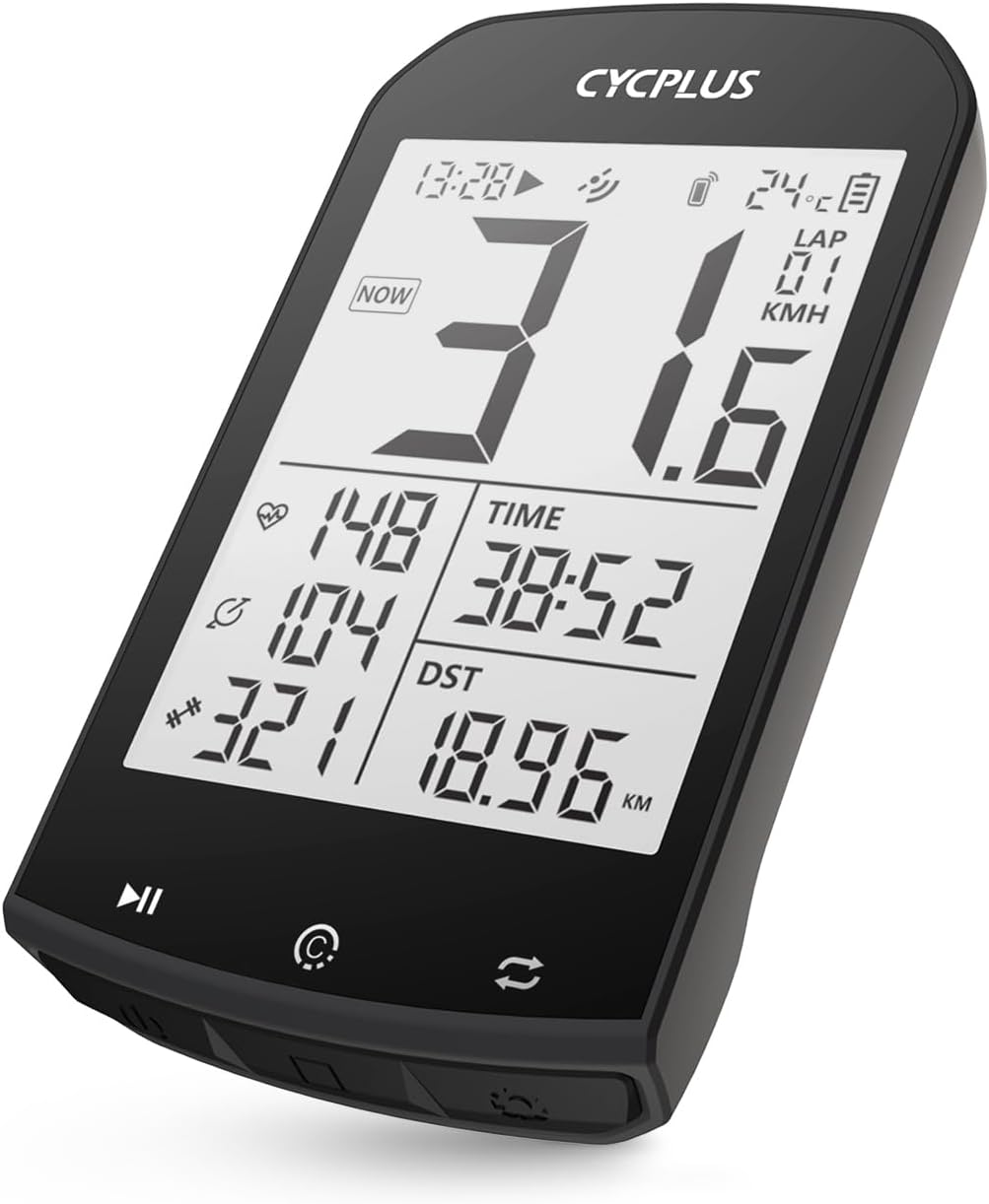 CYCPLUS GPS Fahrradcomputer Kabellos, wasserdichte Fahrrad Tachometer und Kilometerzähler, ANT+ Drah