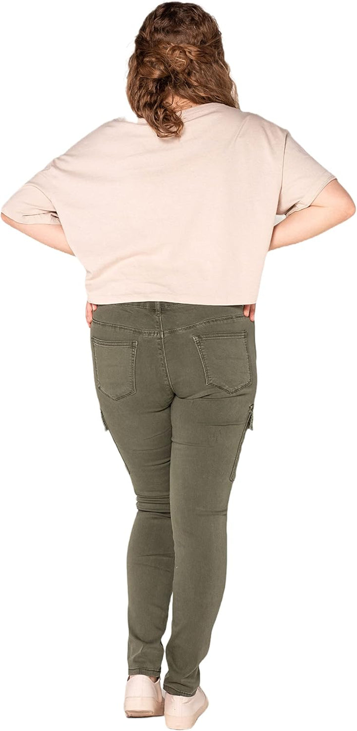 Nina Carter Damen Cargo Jeans grossen Grössen Stretchjeans Plus Size Jeanshosen Used-Look Denim Hose