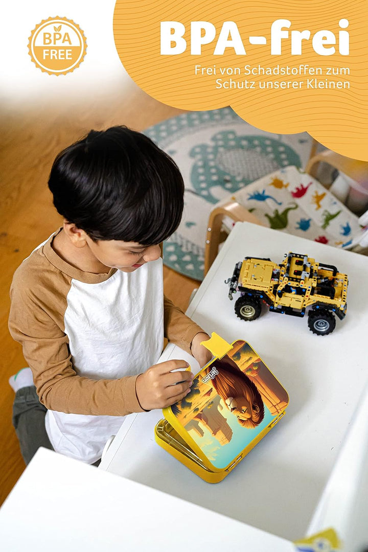 Jarlson® Brotdose Kinder mit Fächern TONI [AUSLAUFSICHER] - Bento Lunchbox mit Trennfächern - Frühst