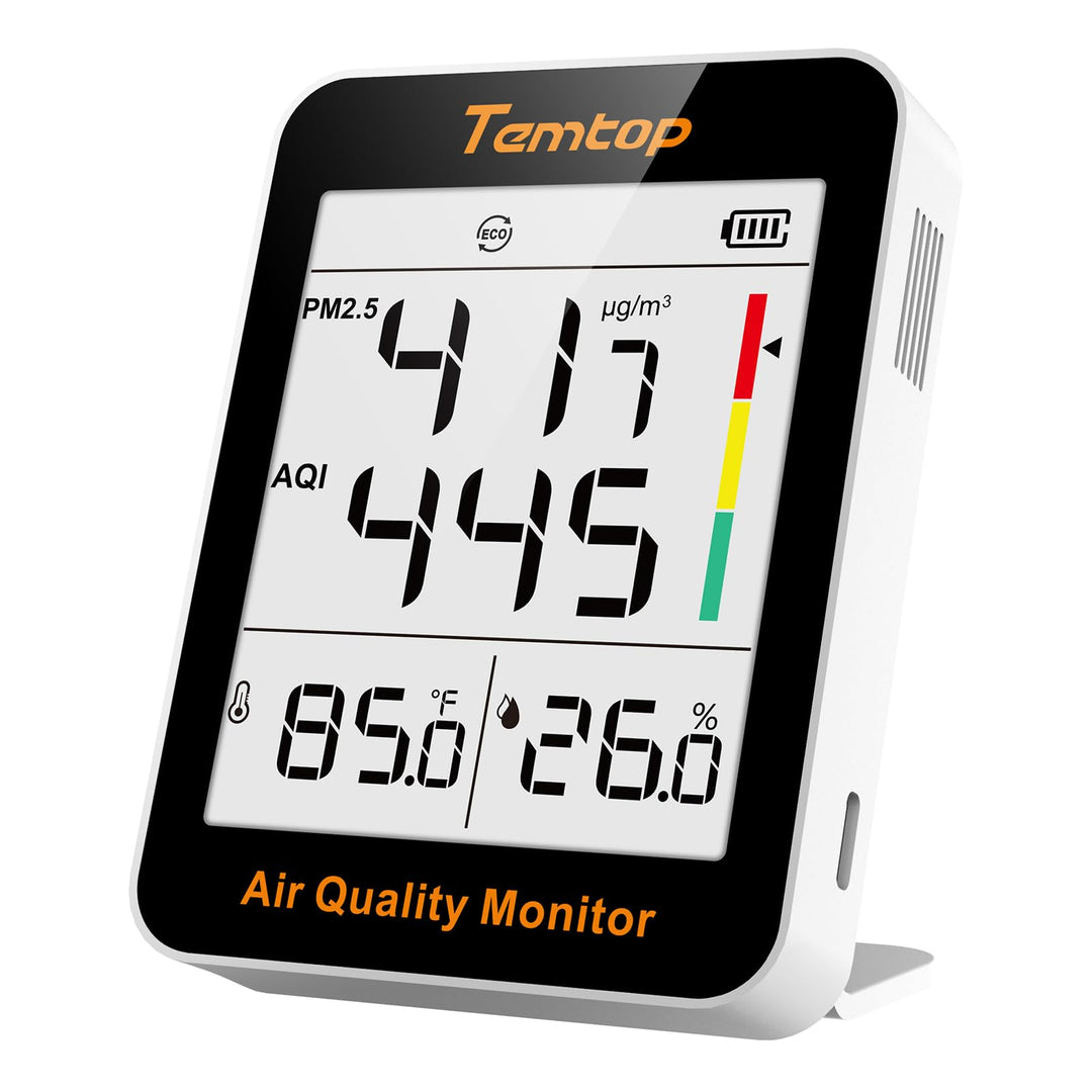 Temtop S1-UP Luftqualitätsmessgerät PM2.5, AQI, Temperatur Und Feuchtigkeit, Ultra-lange Batterielau