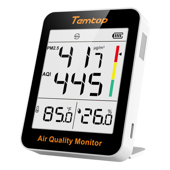 Temtop S1-UP Luftqualitätsmessgerät PM2.5, AQI, Temperatur Und Feuchtigkeit, Ultra-lange Batterielau
