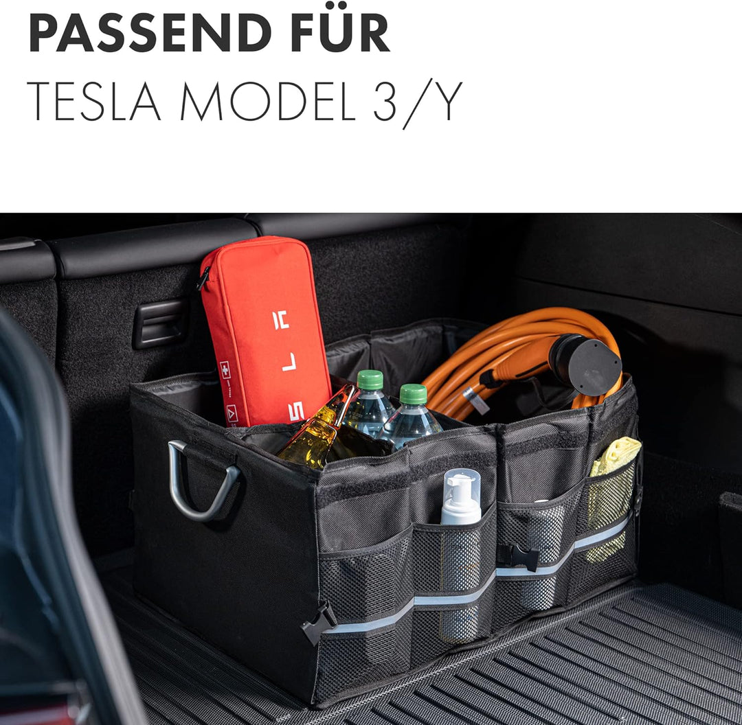Shop4EV Trunk Organizer Kompatibel für Tesla Model 3 und Model Y Aufbewahrungsbox Aufbewahrungstasch