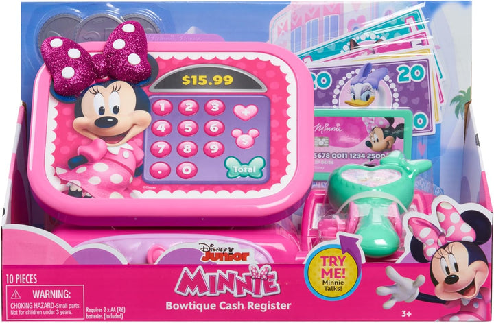 Disney Junior Minnie Mouse Bowtique Registrierkasse mit Soundeffekten, zum Stylen und Spielen, Kinde