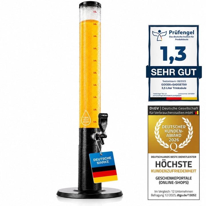 Bierzapfanlage &amp; Biersäule 5L – Premium Getränkespender &amp; Bierturm für Partys – Getränkesäule, Zapfs