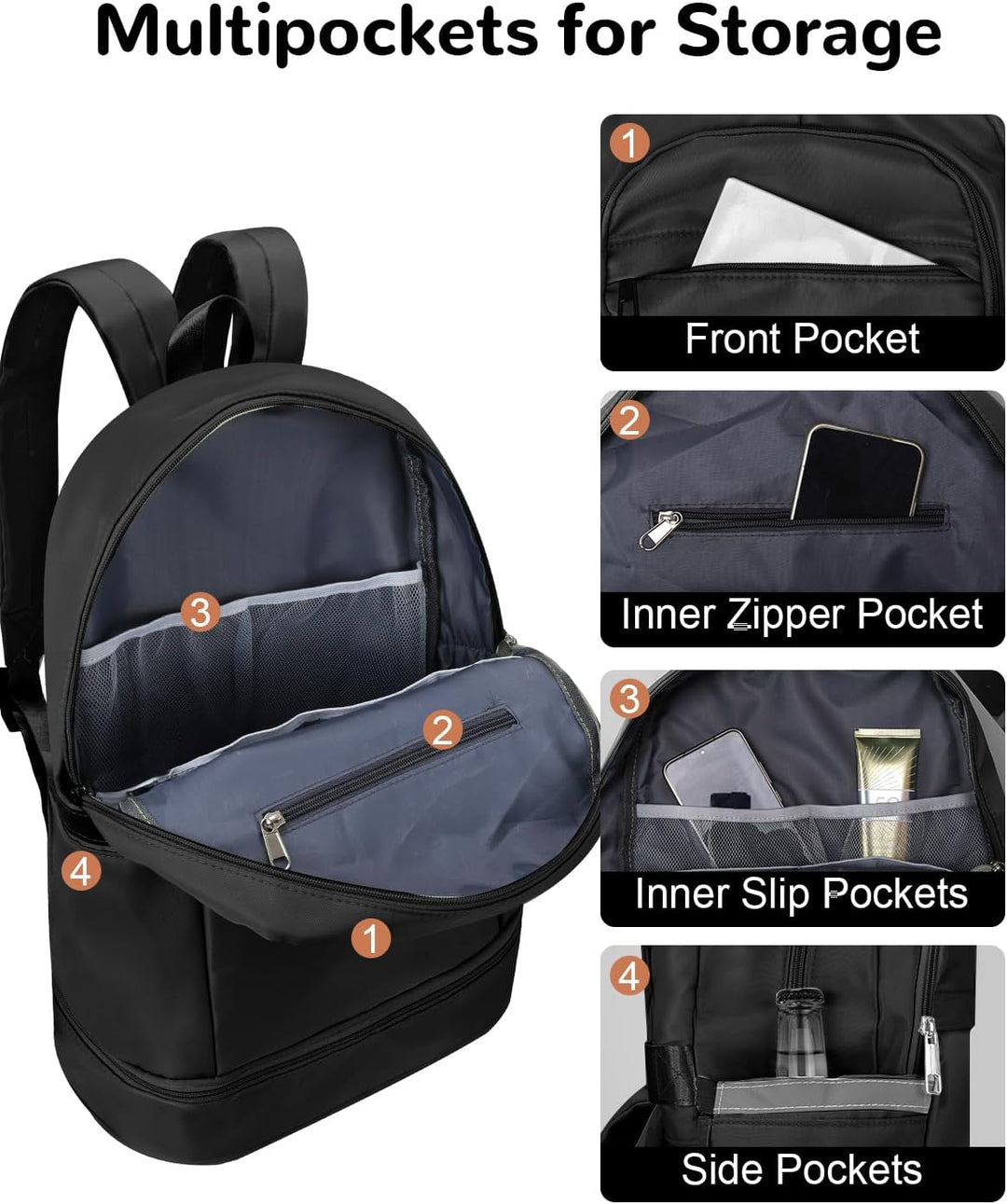 28L Reiserucksack Herren Damen, Schwimmrucksack mit Nasser Taschen, Wasserdichter Sportrucksack mit