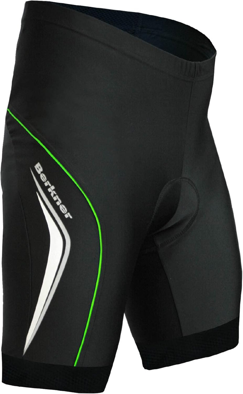 Berkner - Derek - Fahrradhose, Bikehose kurz, Radhose in schwarz rot blau grün Weiss Schwarz - Grün