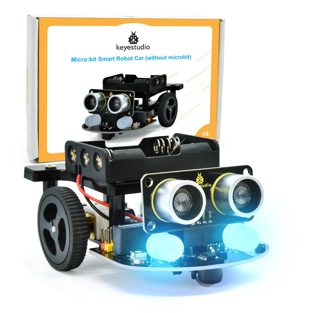 KEYESTUDIO BBC Microbit V2.2 Starter Kit, Micro bit Car Kit, Elektronisches STEM Programmier Kit, Ge