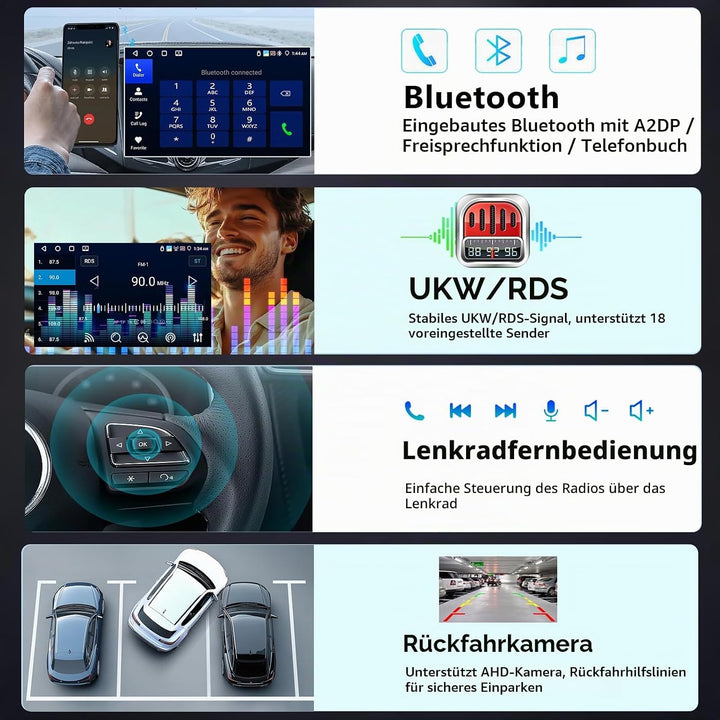 4GB+64GB Autoradio für VW Passat B6 T5 Golf 5 6 Polo 6R Tiguan T5 Jetta Seat Skoda mit Kabellosem Ca
