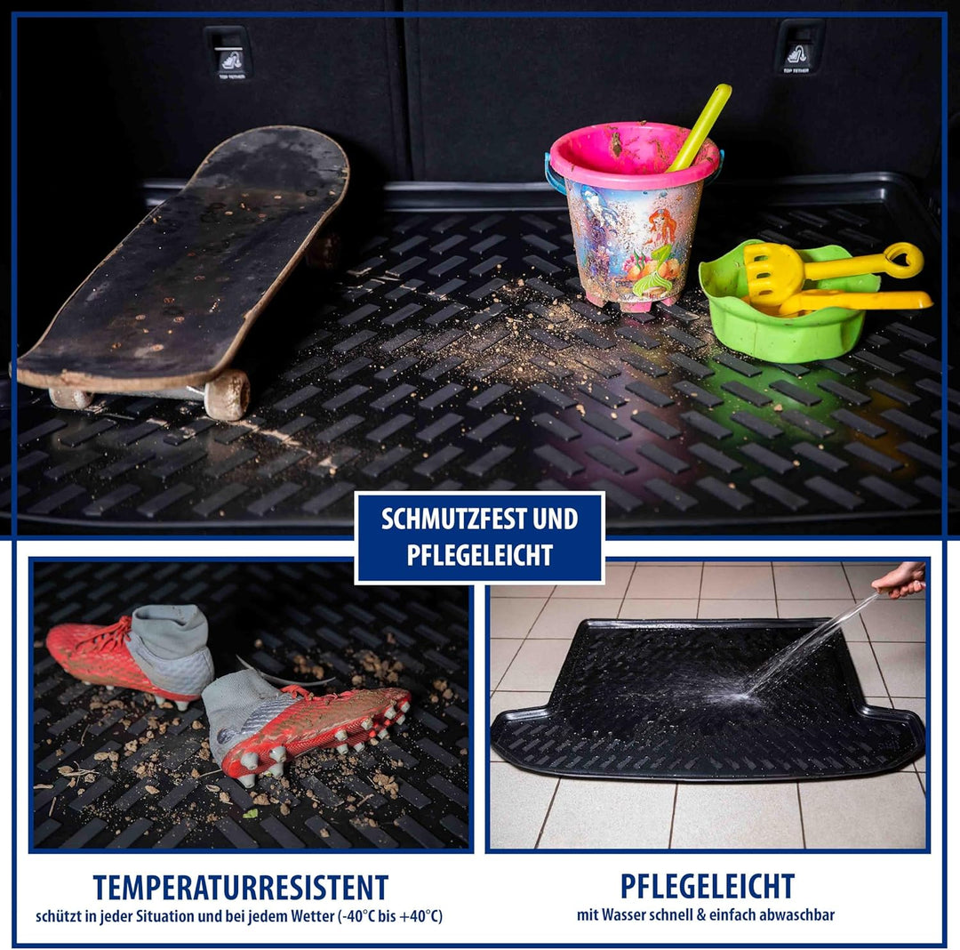 ELMASLINE 3D Gummimatten & Kofferraumwanne Set für KIA CEED ab 2018 (Limousine) oberer Ladeboden | Z