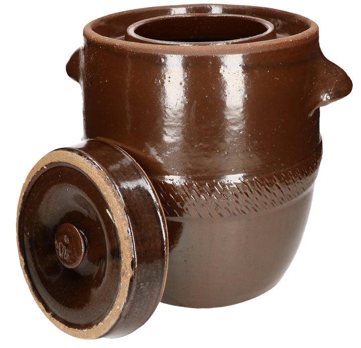 KOTARBAU® Keramik Gärtopf 10L Gurkentopf mit Deckel Steinzeug Sauerkrauttopf Keramiktopf Steinguttop