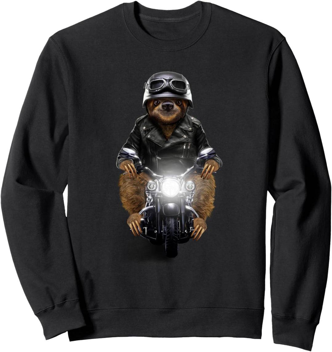 Faultier auf einem Motorrad Sweatshirt