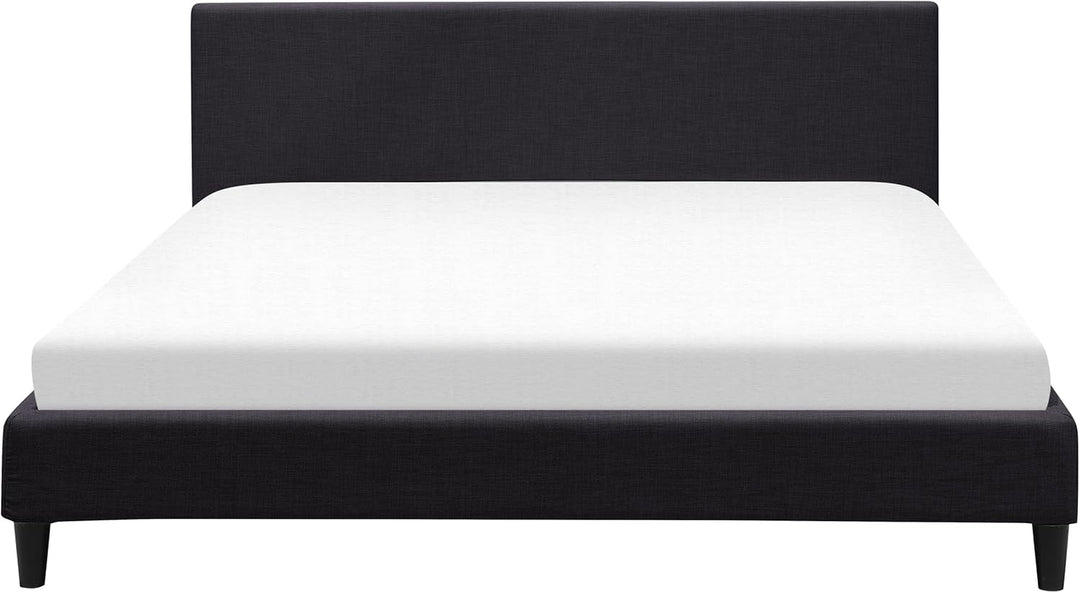 Abziehbarer Bezug für Bett FITOU Polsterbezug schwarz 180 x 200 cm