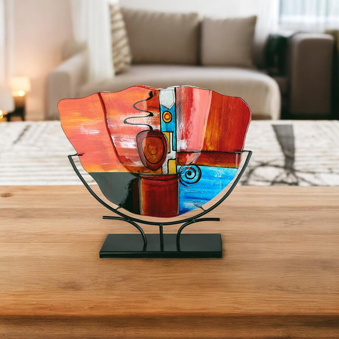GILDE Glas Art Dekovase XL – Designer Deko abstrakte Vase Dekoobjekt – Home Design für Wohnzimmer Sc
