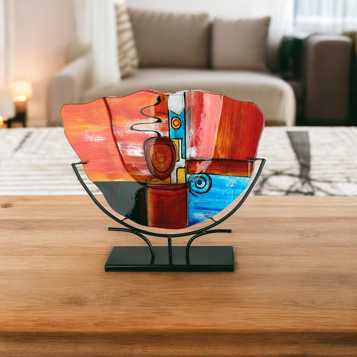 GILDE Glas Art Dekovase XL – Designer Deko abstrakte Vase Dekoobjekt – Home Design für Wohnzimmer Sc