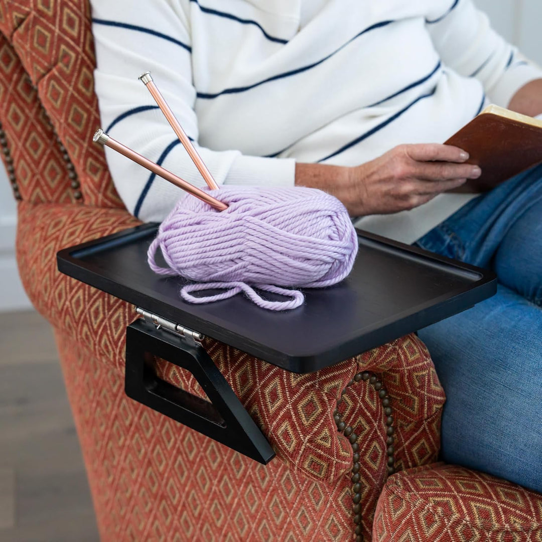 Shamrock Home Bambus-Tablett, Couch-Arm-Tisch, Clip-On-Tablett, Sofatisch für Sofas, Armlehnen für T