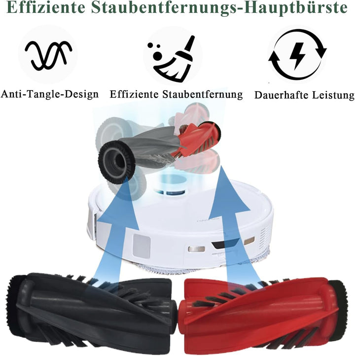 Zubehör Ersatzteil für Roborock Qrevo Curve/für Roborock Qrevo Edge Staubsauger, 1 Paar Hauptbürste,