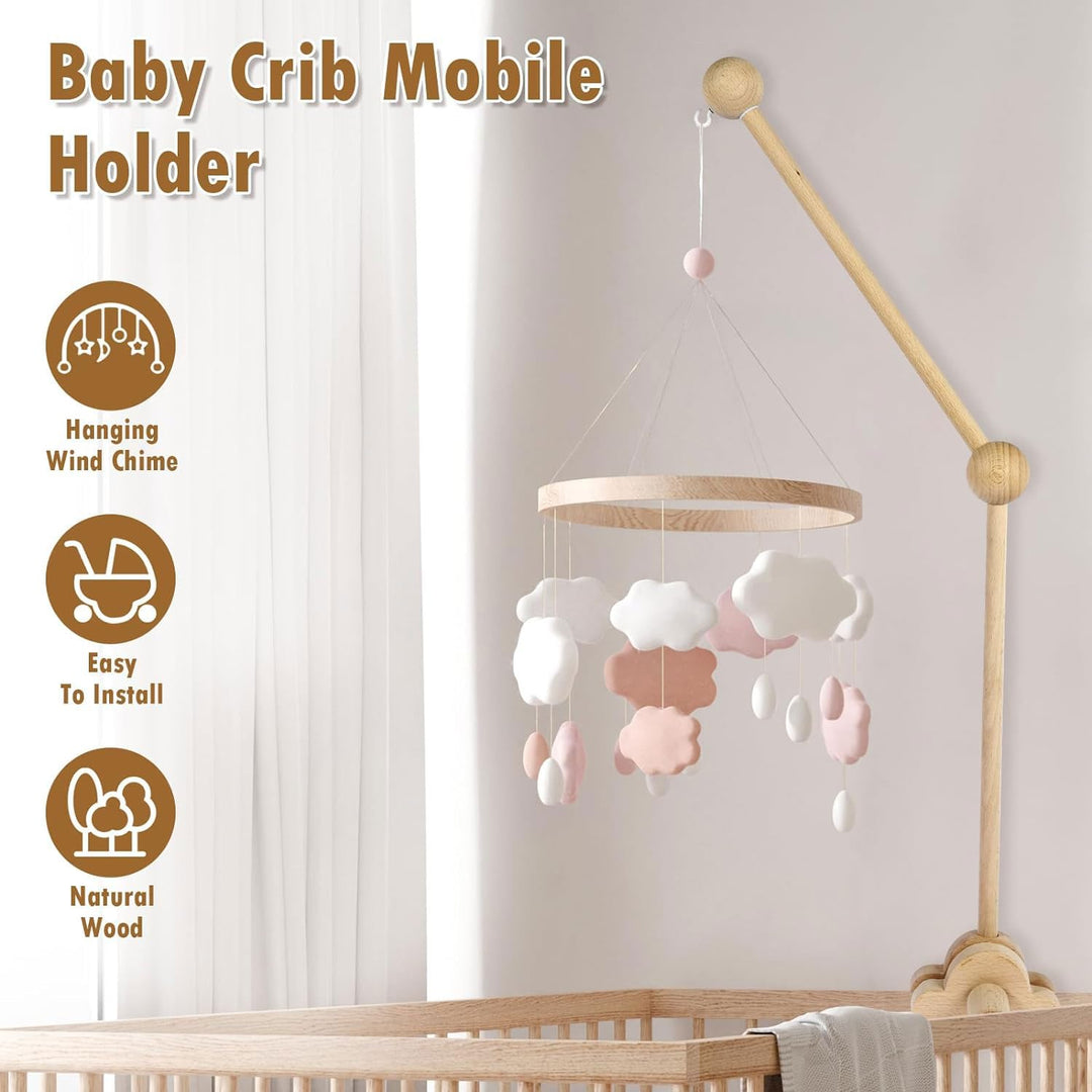 Mobile Halterung Holz,Baby Mobile Halterung für Babybett,Verstellbarer Mobile Halterung Wickeltisch