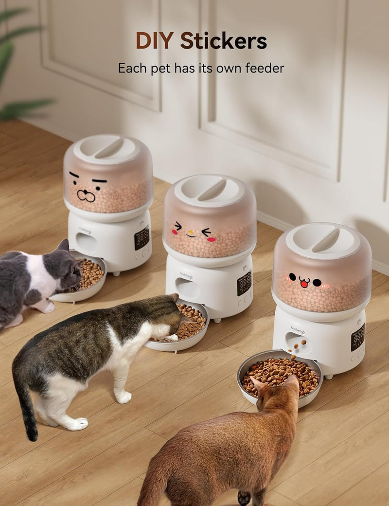 FEELNEEDY Futterautomat Katze, Automatischer Futterspender Katze, Individuelles Programm für bis zu